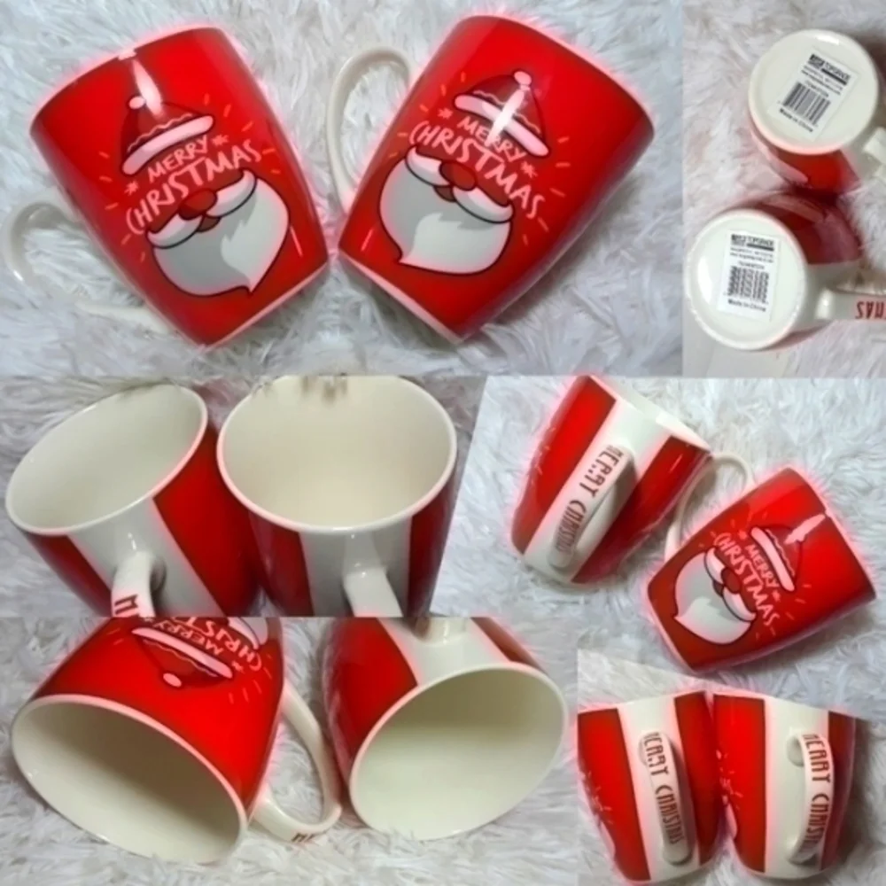 Merry Christmas Bearded Santa Mugs